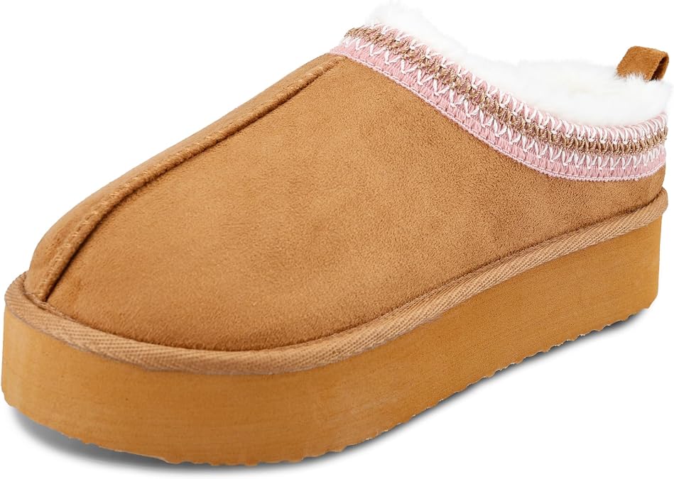Jessica Simpson womens Microsuede Cozy Clog Platform Slipper - Indoor/Outdoor Sole, Memory Foam