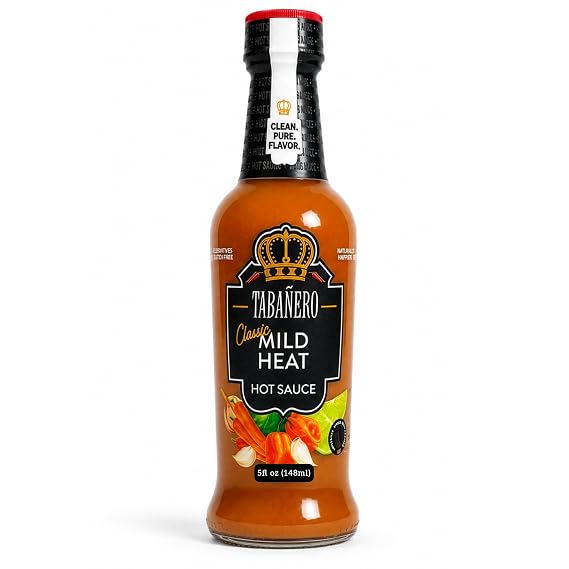 Tabanero Classic Mild Heat Hot Sauce, All Natural, Small Glass Bottle, 5 oz | Gourmet Spicy Sauce Gift, All Natural, Low Sodium, Made in the USA, For Everyday Meals, Crafted with Quality Ingredients