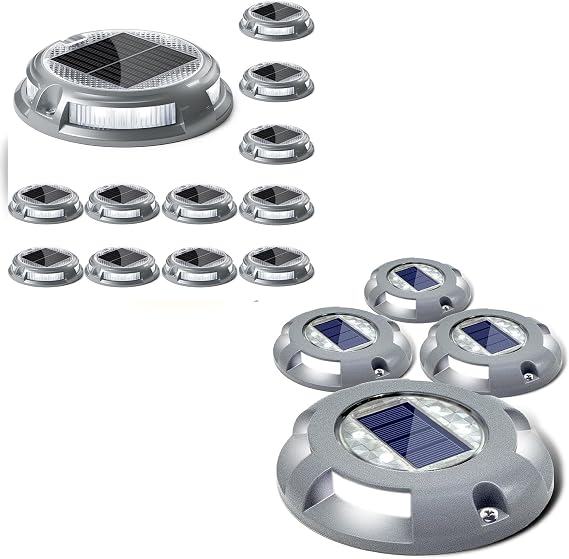 SIEDiNLAR Solar Deck Lights & Solar Driveway Lights 9 Modes
