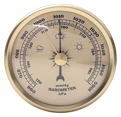 3 in 1 Barometer, Traditional Barometer, Round Dial Air Weather Station, Gold