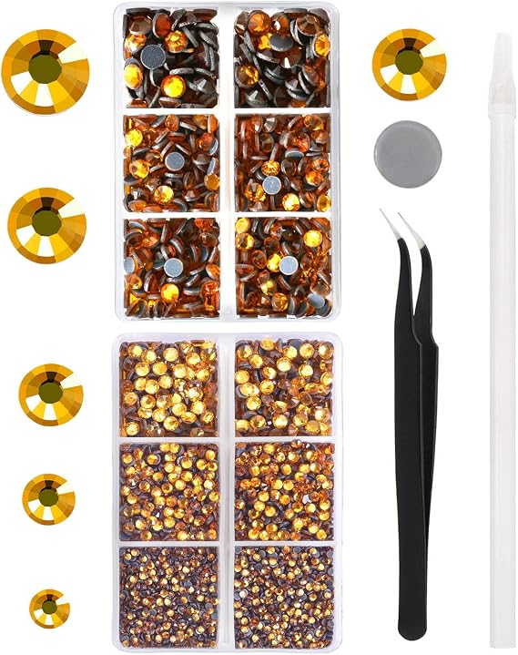6796PCS Topaz Hotfix Rhinestones Kit for Crafts Clothes