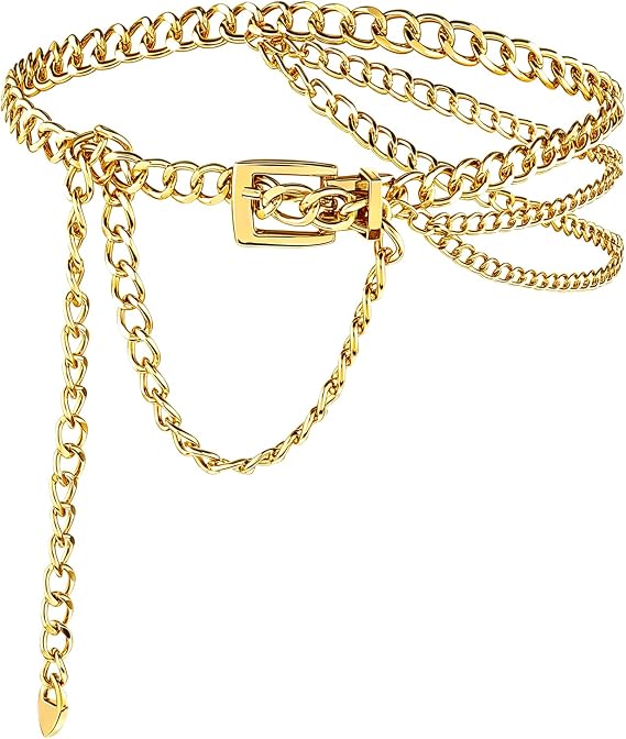 Chain Belts for Women, Adjustable Metal Waist Chain
