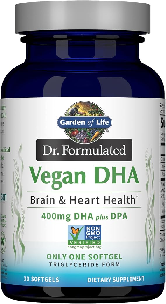 Garden of Life Dr. Formulated Vegan DHA Omega3 Supplement, 30 Softgels