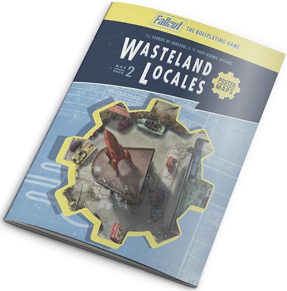 Modiphius Entertainment: Fallout: The Roleplaying Game - Map Pack 2: Wasteland Locales - 32 Page RPG Book & 4 Double-Sided Poster-Sized Maps, Tabletop