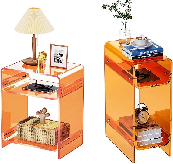 Acryilc Side Table + Narrow Side Table