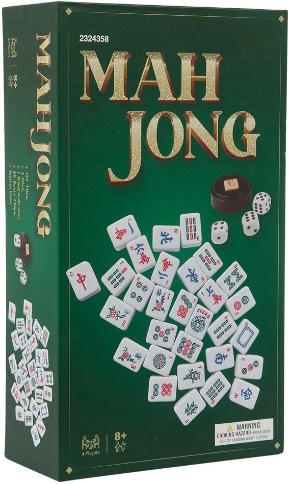 Mah Jong Traditional Tile Game Set, Green