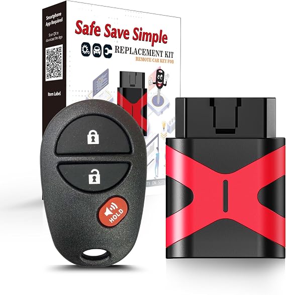 Simple Key Remote Pairing Kit , Replacement for Toyota Tacoma Tundra Key fob Programmer 2004 - 2021 Pickup Truck Remote ,Fit Head Key and Keyless Entry Smart Key (2001-2015 GQ43VT20T)