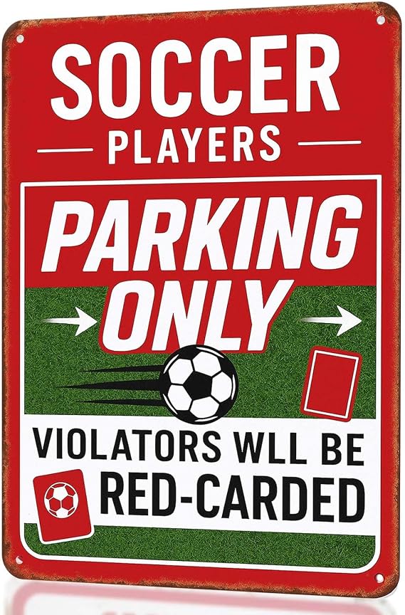 Soccer Room Decor Sign Funny Metal Soccer Poster for Boys Bedroom Cool Soccer Wall Art for Kids, Players, or Fans Sports Room Decor Gift for Boys or Girls, 8.3x11 Inch