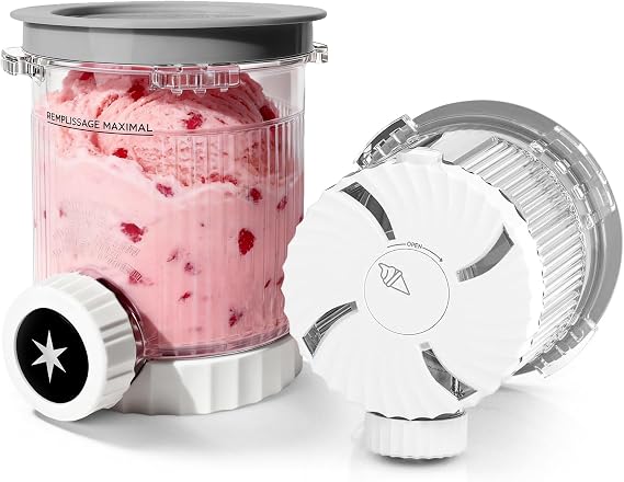 2 Pack Ice Cream Tubs with Lids for Ninja CREAMi NC701UK, 480ml | Compatible With NC701 And NC700 Series ; Bpa-Free, Dishwasher-Safe Containers With Colour-Coded Lids
