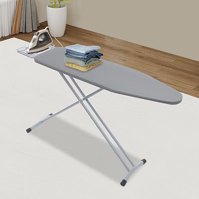 Ironing Board, Foldable Ironing Station with 180 Rotation, 43x13Carbon Steel Iron Board, Metal Frame Legs Iron StandGrey