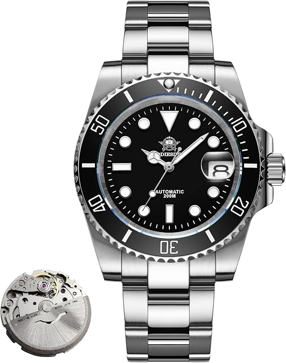 ADDIESDIVE Automatic Watches for Men Analog Diver's Watch NH35A/8215 20Bar Water Proof BGW9 Luminous with Stainless Steel Strap