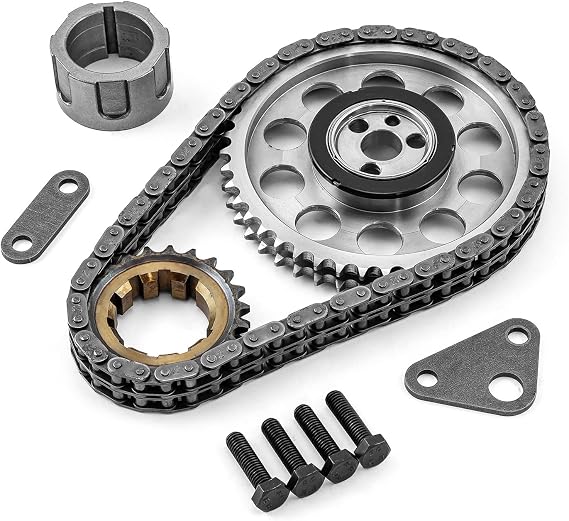Speedmaster PCE264.1022 Compatible with Chevy GM LS1 LS2 LS6 Double Roller 9 Keyway Billet Steel Timing Chain Kit