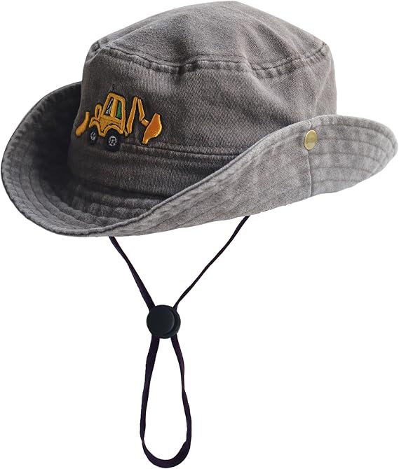 Safari Kids Sun Hat Bucket Boys Excavator Beach UPF 50+ Fishing Hat Toddler Girls Boonie Cap for 2-8T
