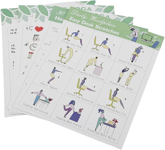 6PCS Chair Exercise Posters,30-Day Challenges Seated Workout Charts for Training,Home Fitness Exercise Guide for Seniors & Beginners