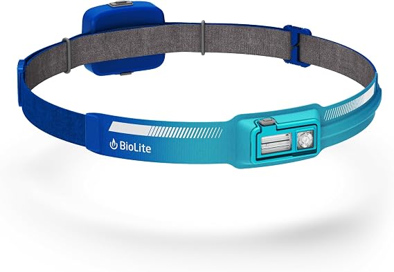 BioLite Dash 450 Rechargeable Headlamp, 450 Lumens, Ocean Teal | 90m Beam Distance, 60-Hour Runtime, IPX4 Waterproof, No-Bounce Design, Rear Red Safety Light