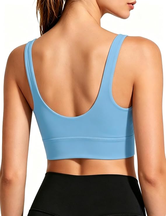 Buauty Sports Bras for Women, High Support Sport Bra Workout Built in Bra Scoop Neck U Back Yoga Sports Bra