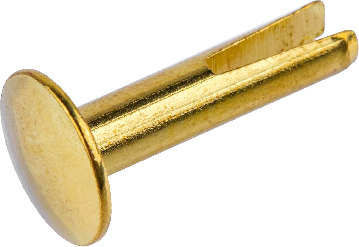 Brass Plated Steel Split Rivets - 34 Long - Pack of 50 - Split Rivets for Cymbals, Dog Collars, Trunks, Boxes - RI4-SB