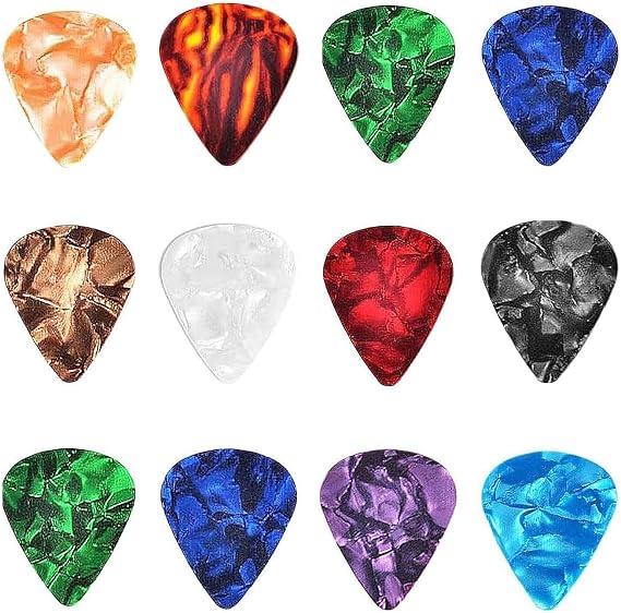 12 PCS Guitar Picks, Plectrums for Acoustic Guitar, Guitar Plectrums, 3 Different Thickness Non-slip Plectrums, for Electric, Acoustic, Or Bass Guitar Includes(0.5mm 0.75mm 1.0mm)