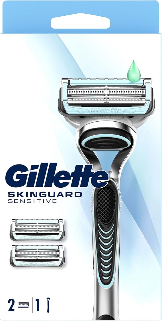 Gillette Skinguard Sensitive Tıraş Makinesi + 2 Adet Yedek Tıraş Bıçağı