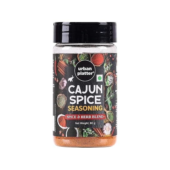 Urban Platter Cajun Spice Seasoning - 2.82 Oz (80g) | Bold & Smoky Spice Blend for Grilling, Roasting, Marinades & Fries | All-Natural, Flavorful Herb Mix | Vegan & Gluten-Free