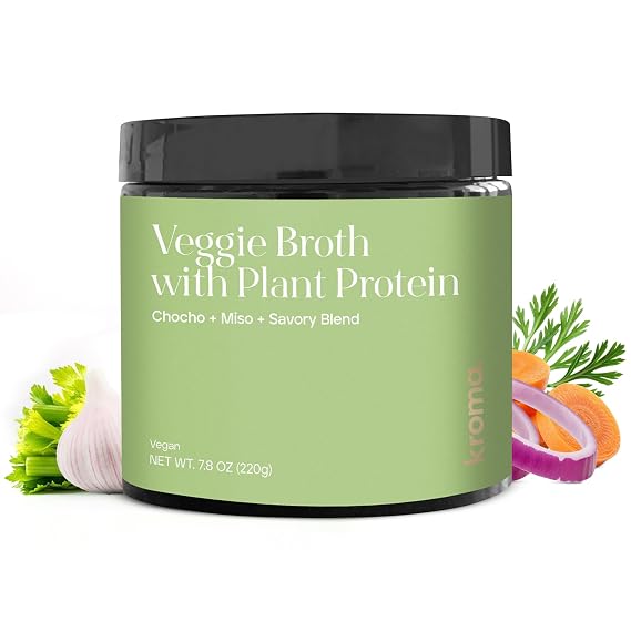 Kroma Vegan Vegetable Broth Powder, 10 Servings Jar, 7.8 oz