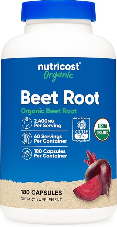Nutricost Beet Root 2400mg, 180 Capsules, CCOF Certified Made with Organic