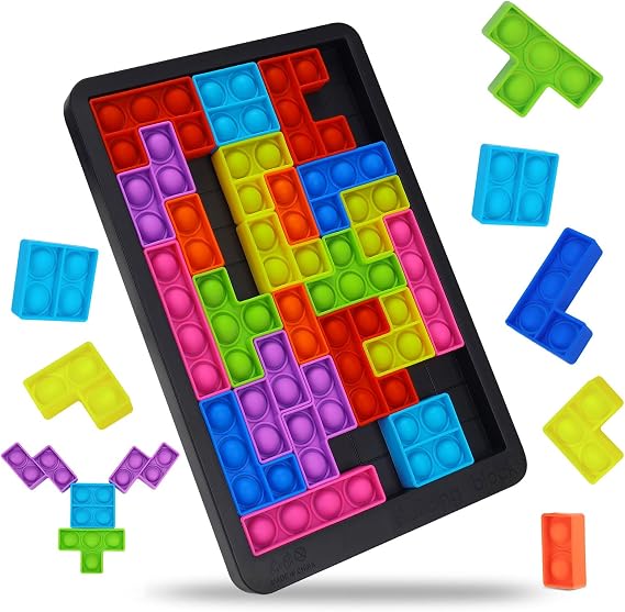Silicone Sensory Fidget Toys for Kids Boys Girls, Puzzle Pop Game for Kids Adults Anti-Stress & Relax Squeeze Toys - Best Puzzle Gifts