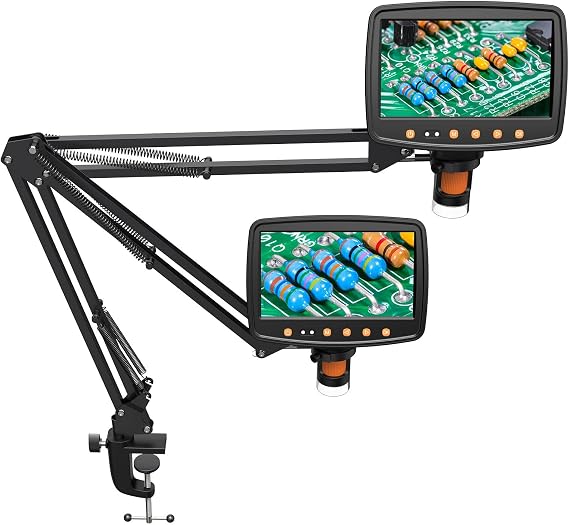 Hayve Microscope Arm Stand, Adjustable Metal Bracket with Clamp