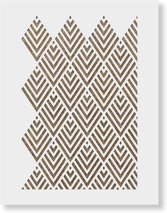 Geometric Stencil - DIY Wallpaper Alternative - Easily Brighten Up Your Home with This Reusable Wall Pattern Stencil