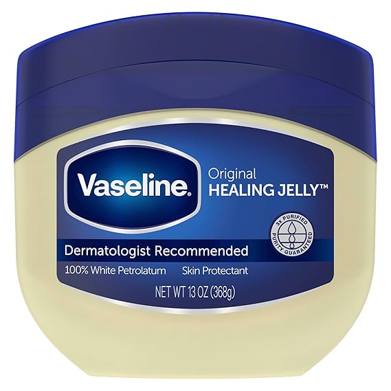 Vaseline Original Petroleum Healing Jelly For Dry Cracked Skin 13oz 1ct | Moisturizing skin protectant for minor cuts, burns and eczema; fragrance-free, hypoallergenic and dermatologist recommended