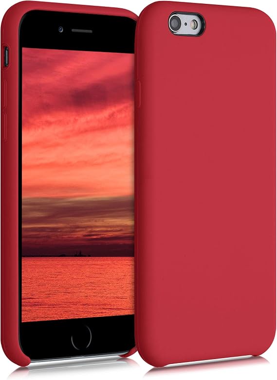 kwmobile Case Compatible with Apple iPhone 6 / 6S Case - TPU Silicone Phone Cover with Soft Finish - Classic Red