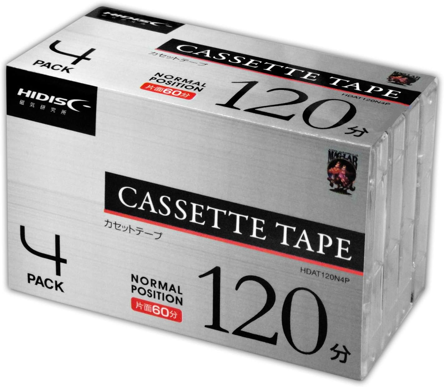 Cassette Tape, Normal Position, 120 Minutes, 4 Rolls