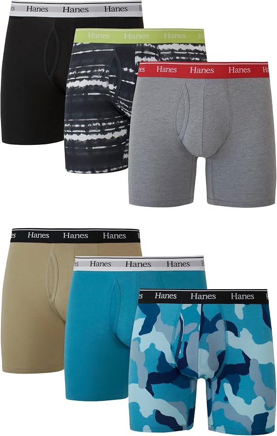 Hanes Men's Hanes Originals Men’s Boxer Briefs & Trunks, Stretch Cotton Moisture-wicking Underwear, Modern Fit Low Rise, Multipacks Boxer Briefs (pack of 3)