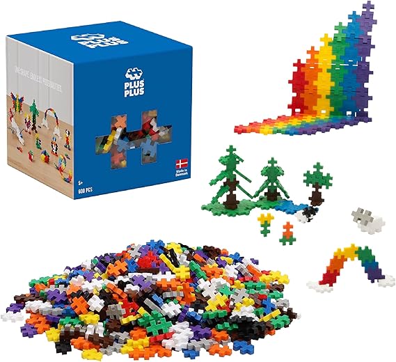 PLUS PLUS 600 Piece Basic Mix - Mini Waffle Blocks, Classroom Must Haves