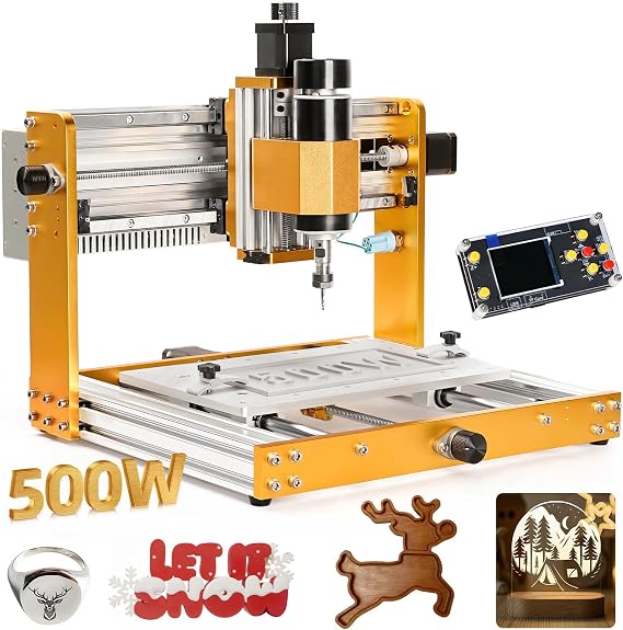 Lunyee 3018 Pro Ultra CNC Milling Machine 500W All Metal Milling Machine Improved 3-Axis Engraving Machine Limit Switch and Emergency Stop with GRBL Offline Control for Metal Wood Acrylic PCB-MDF