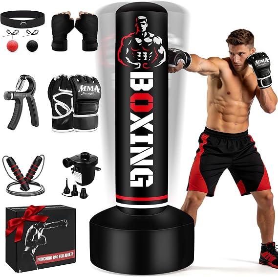 Upgraded Freestanding Punching Bag for Adults, 70" Standing Punching Bag