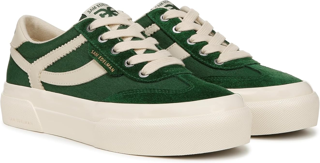 Sam Edelman Women's Simone Sneaker, Bright Pine/Antique White, 10 M US