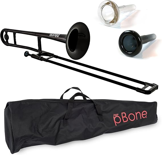pBone Plastic Trombone Black with Bag and Mouthpiece