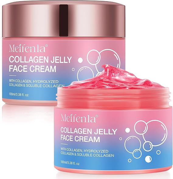 Collagen Jelly Cream | Face Collagen Cream with Niacinamide and Hydrolyzed Collagen, Enhance Skin Elasticity, Reduce Fine Lines, Hydrating Face Cream for All Skin Types