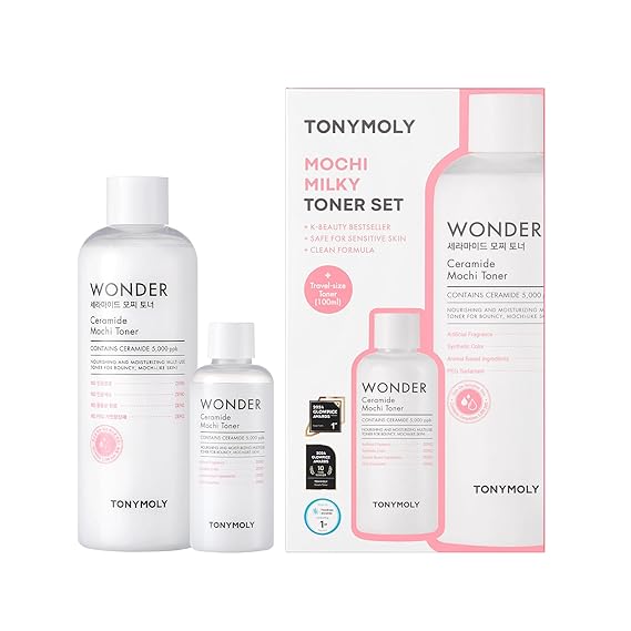 TONYMOLY Wonder Ceramide Mochi Toner Set - Hyaluronic Acid, Barrier Repair