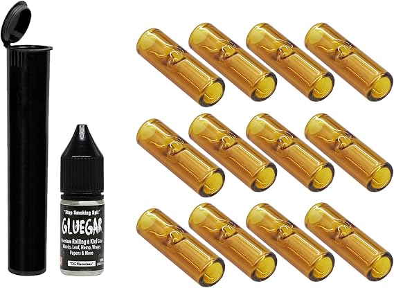 Glass Tips-12 Pack- Variety Sizes & Colors (8mm,10mm,12mm) (Amber, 10mm)