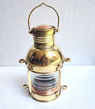 Golden Polish Dimensions 14 inch Ship Boat Oil Lantern-Maritime Collectible Lantern-Boat Lamps-Nursery Lamp-Vintage Lighting lamp