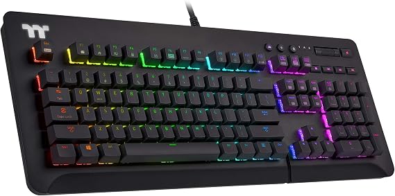 Thermaltake Level 20 GT RGB Mechanical Gaming Keyboard, Razer Green Switches, 16.8M Color RGB, Razer Chroma Compatible - GKB-LVG-RGBRUS-01
