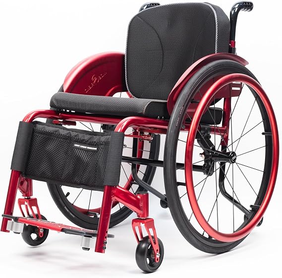 Lightweight Sports Wheelchair,Detachable Wheelchair,All Terrain Wheelchair for Adult,Suitable for Disabled, Adults, Elderly(Size:Seat Width: 43cm,Color:B)