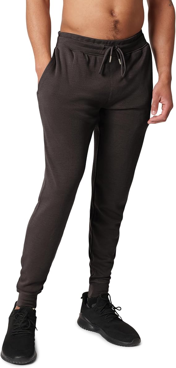 Woolly Men's 100% Merino Wool Jogger Pants for Everyday, RWS Certified | Naturally Odor-Resistant, Moisture-Wicking, Breathable, Soft, Temperature-Regulating, Regular Fit, Plastic-Free, 4-Season