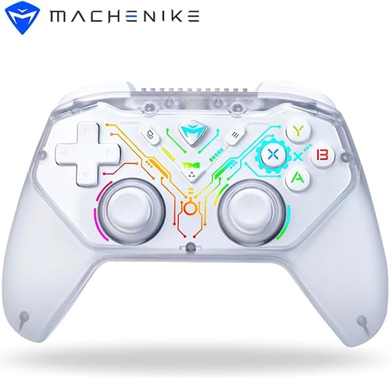 Machenike G3S Wireless PC Gaming Controller for Windows PC,Switch,Android,PC Controller With Dual Vibration Motors,Dual Connection Modes,LED Backlight,Plug and Play (White)