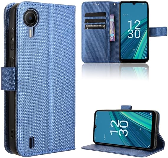 Compatible with AT&T Calypso 4 Leather Case Cover,PU Leather flip Cover Compatible with Cricket Debut S2 U380AC Case Cover Blue