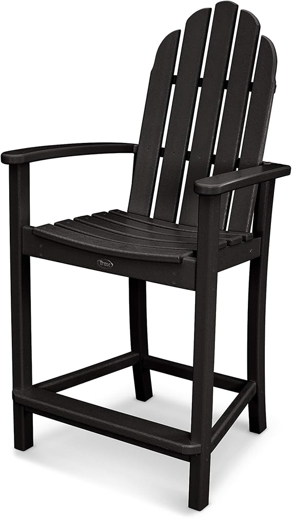 Trex Outdoor FurnitureTM Cape Cod Adirondack Counter Chair in Charcoal Black
