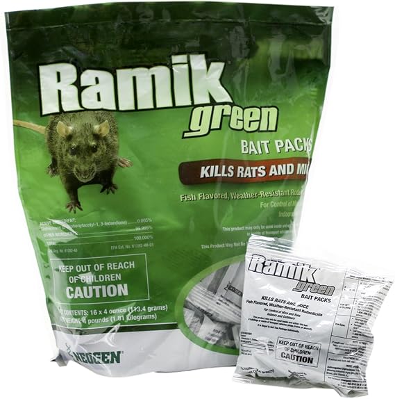 Neogen 698782 Green Ramik Nuggets Place Pack Pouch, 1/2 in Bait