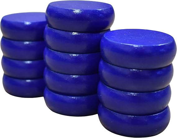 13 Blue Crokinole Discs - Half Set (Large Discs - 1 1/4 Inch Diameter (3.2cm))